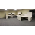 Tayco Beige 4-Pod Office Systems Furniture, Desks, Cubicles